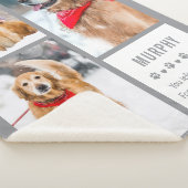 犬モダンメモリアル写真コラージュ シェルパブランケット (3/4)