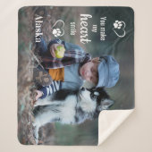 犬モダン好きパーソナライズされたのペット写真 シェルパブランケット (正面)