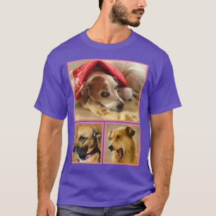 犬モダン好きパーソナライズされたペット写真コラージュ Tシャツ