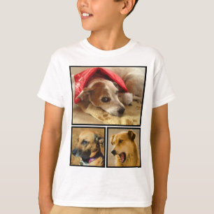 犬モダン好きパーソナライズされたペット写真コラージュ Tシャツ