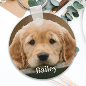 犬モダン好きペットパーソナライズされたの写真 キーホルダー