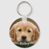 犬モダン好きペットパーソナライズされたの写真 キーホルダー (正面)