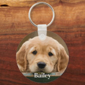 犬モダン好きペットパーソナライズされたの写真 キーホルダー (正面)
