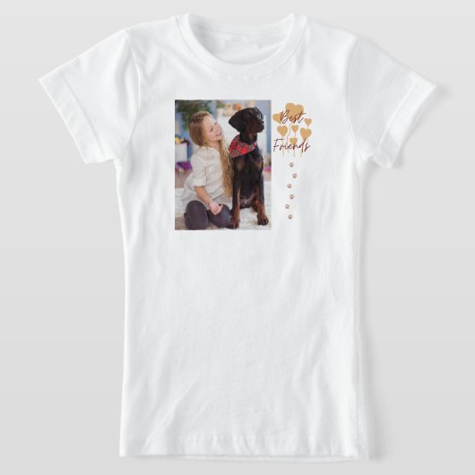 犬モダン好き独身の写真Tシャツ Tシャツ (レイダウン)
