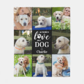犬モダン恋人ペットパーソナライズされた8フォトコラージュ フリースブランケット (正面)