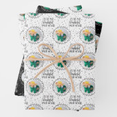 犬モダン恋人3枚の写真クリスマスホリデー ラッピングペーパーシート (インサイチュ)