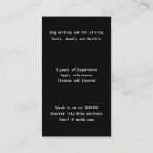 犬モダン歩くペット着座名刺 名刺 (裏面)