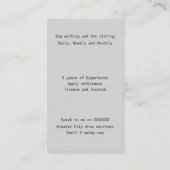 犬モダン歩くペット着座名刺 名刺 (裏面)