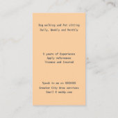 犬モダン歩くペット着座名刺 名刺 (裏面)