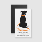 犬モダン歩く犬座りマグネットカード (正面/裏面)