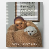 犬モダン母と犬ペット写真記念 フォトプラーク (正面)