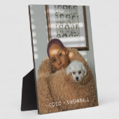 犬モダン母と犬ペット写真記念 フォトプラーク (側面)