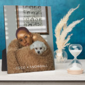 犬モダン母と犬ペット写真記念 フォトプラーク (側面)