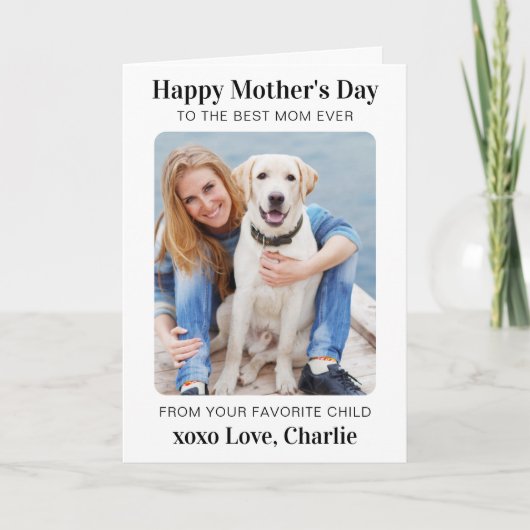 犬モダン母のカスタムペット写真パーソナライズされた シーズンカード (正面)