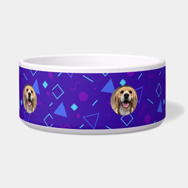 犬モダン母パーソナライズされた犬モノグラムの食べ物 ボウル (右)