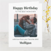 犬モダン母誕生日ペットシンプルのカスタム写真 カード (黄色い花)