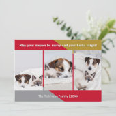 犬モダン猫フォトペットユーモスクリスマス シーズンカード (スタンド正面)