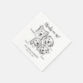 犬モダン4匹が愛犬のナプキン結婚を飲む スタンダードカクテルナプキン (角)