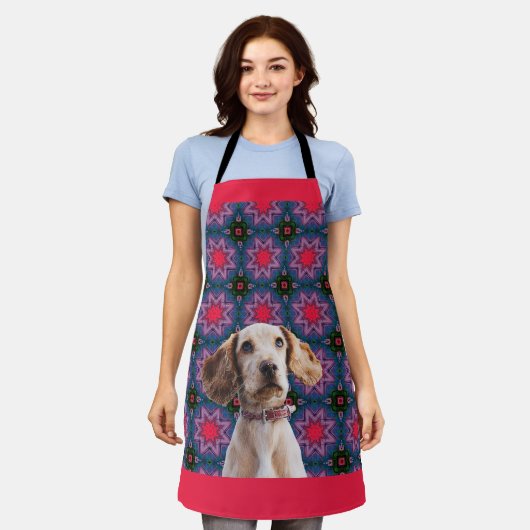 犬ユニークの母と子犬を愛する人たちへのかわいい贈り物 エプロン (着用した状態)