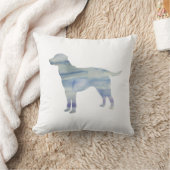 犬ラブラドールシルエット絵画ドッグ枕 クッション (ブランケット)
