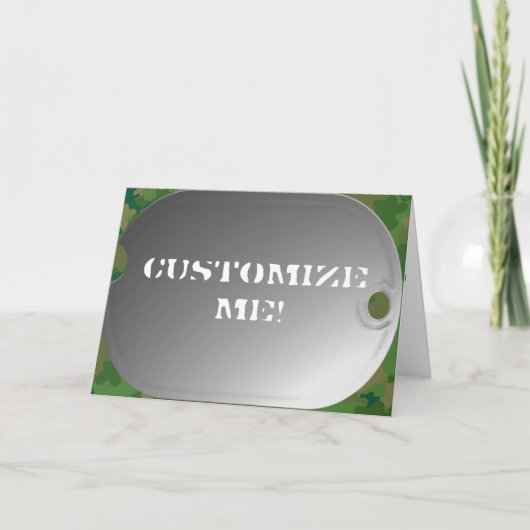 犬ラベル迷彩柄スタイル カード (正面)