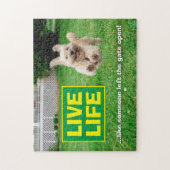 犬ランニングの庭 ジグソーパズル (縦)