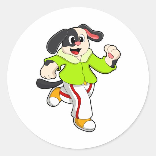 犬ランニングの ラウンドシール (正面)