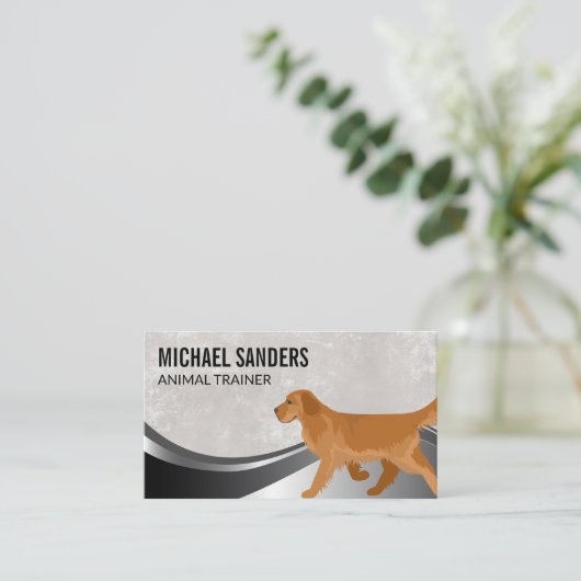 犬ランニングの |動物サービス 名刺 (スタンド正面)