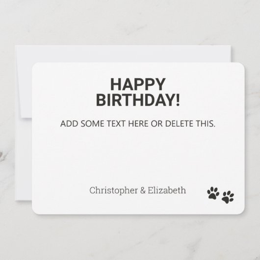 犬リラックスのハッピーバースデーカードのように カード (裏面)