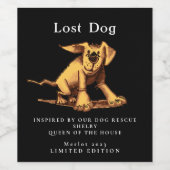 犬レスキューインスパイアブラックのカスタムワインラベル ワインラベル (シングルラベル)