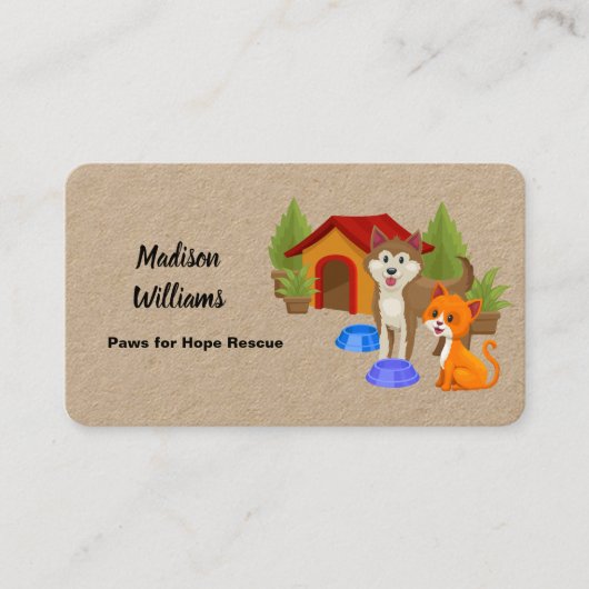 犬レスキュー犬歩く 名刺 (正面)