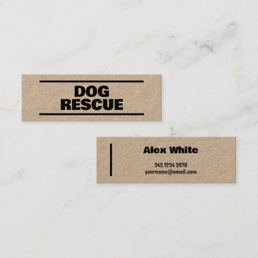 犬レスキュー筏 スキニー名刺 (正面/裏面)