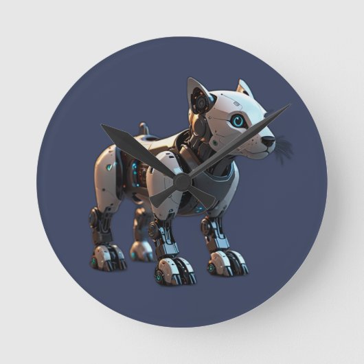 犬ロボット ラウンド壁時計 (正面)