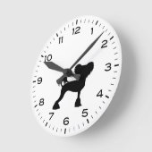 犬中国のの紋付きシルエット ラウンド壁時計 (傾斜)