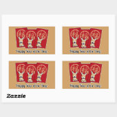 犬中国の封筒の赤ラッキーマネー年 長方形シール (シート)