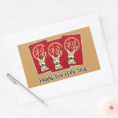 犬中国の封筒の赤ラッキーマネー年 長方形シール (封筒)