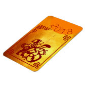 犬中国の年2018赤いペーパーカット金ゴールド4x6磁石 マグネット (左側)