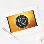 犬中国の年W記号B円金ゴールドRシール 長方形シール (封筒)