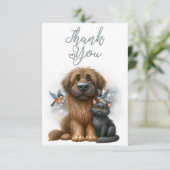 犬予測できなと猫と鳥の友情 サンキューカード (スタンド正面)