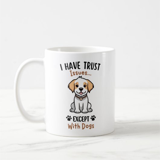 犬以外は信用できない コーヒーマグカップ (左)