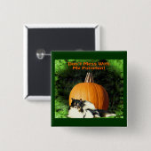 犬保護の大型カボチャのハロウィーン 缶バッジ (正面&裏面)