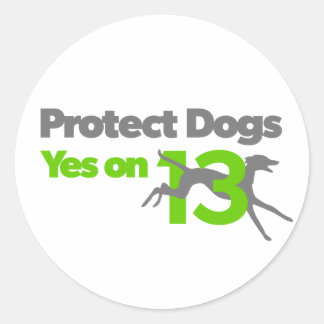 犬保護- YesOn13小型ステッカー ラウンドシール