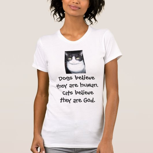 犬信じは人間だ。猫信じ... Tシャツ (正面)