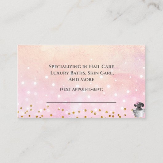 犬入浴グルーミングペットアポイントメントカード 予約カード (裏面)