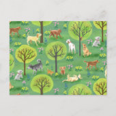 犬公園の可愛い犬たち ポストカード (正面)