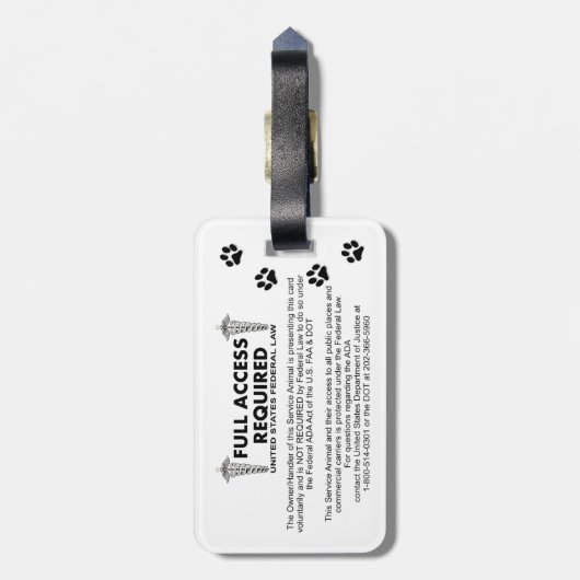 犬写真付き身分証明書を整備して下さい ラゲッジタグ (裏面縦)