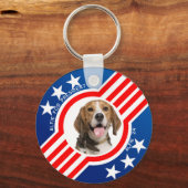 犬写真社長ペット2024年アメリカ大統領選挙 キーホルダー (正面)