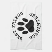 犬動揺してのポー最高の友の保証 キッチンタオル (縦)