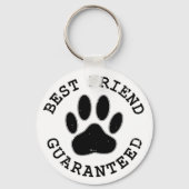 犬動揺してのポー最高の友の保証 キーホルダー (正面)