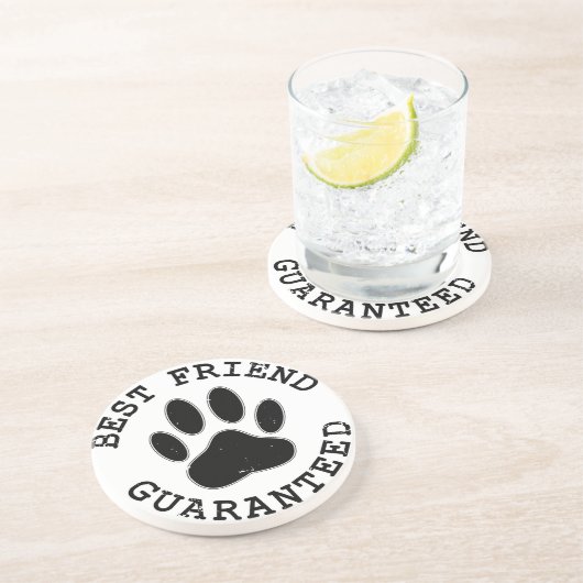犬動揺してのポー最高の友の保証 コースター (側面)